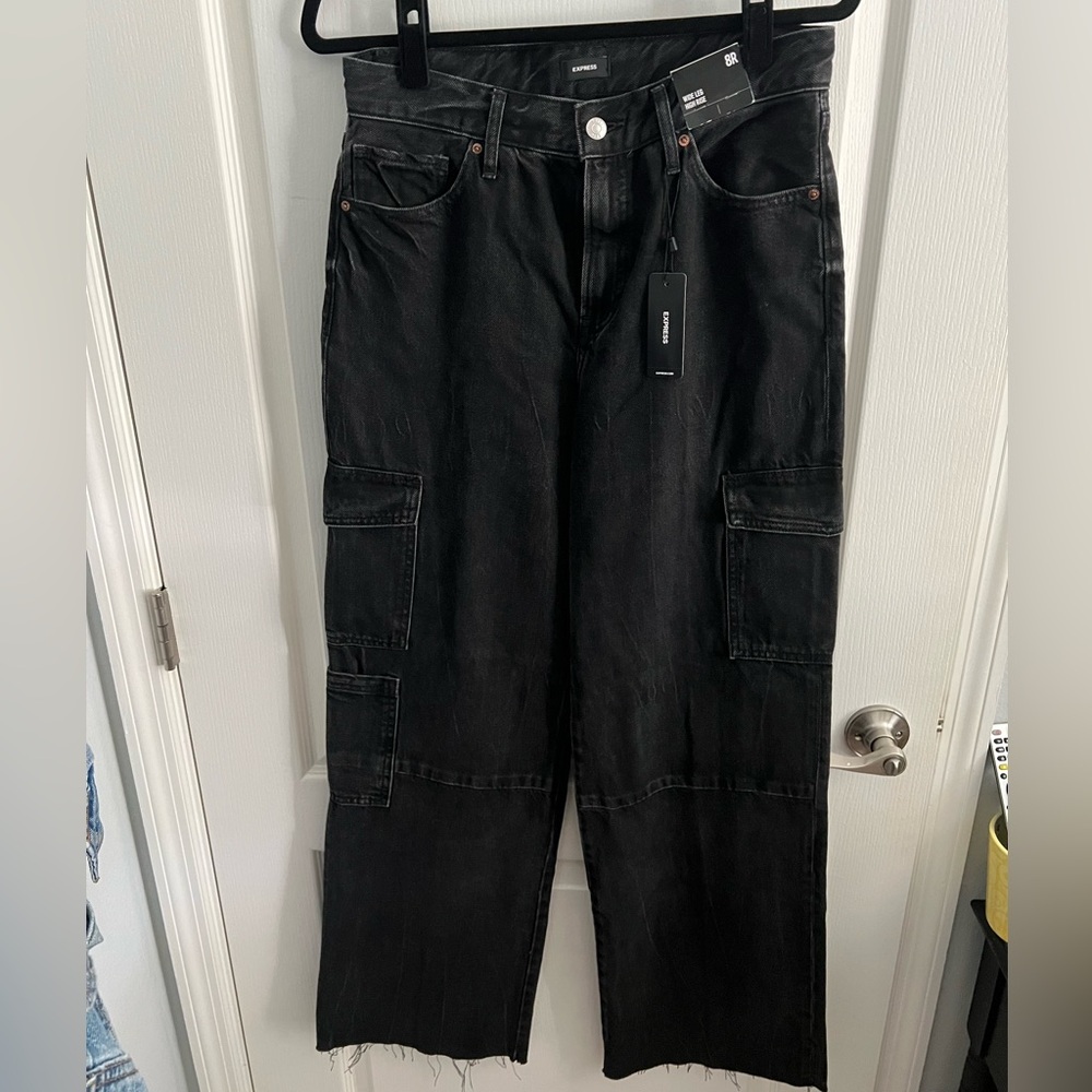 NWT Express Black Cargo pants Size 8R